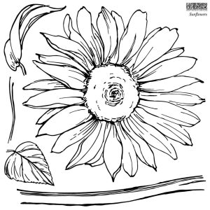 Sunflowers - étampe_IOD_chalk paint_annie sloan_aube design
